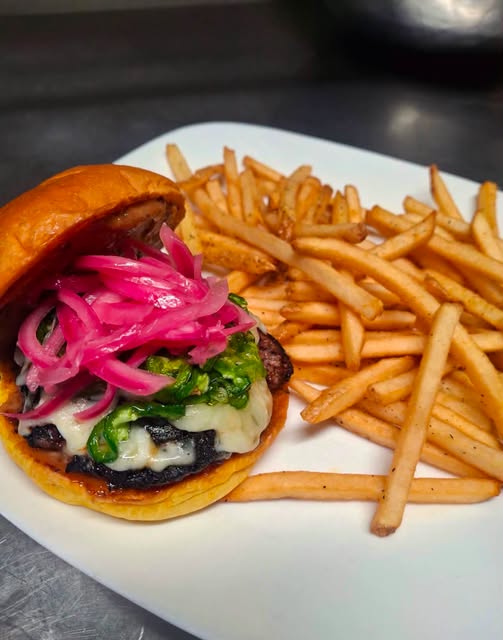 Burger and fries